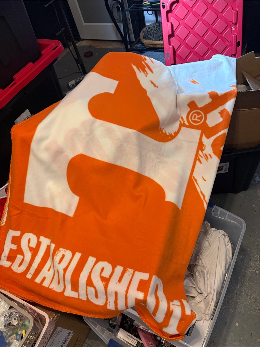 Tennesse Volunteers Orange and White Graphic Fleece Throw Blanket